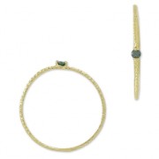 Bague texturée avec Oxyde de Zirconium - T56 Vert Emeraude doré à l'or fin x1