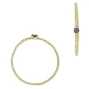 Bague texturée avec Oxyde de Zirconium - T56 Vert Emeraude doré à l'or fin x1