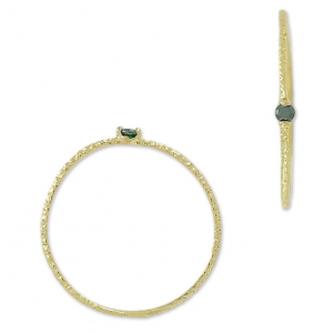 Bague texturée avec Oxyde de Zirconium - T56 Vert Emeraude doré à l'or fin x1