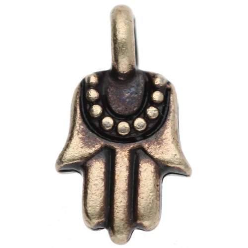 Breloque main de Fatma 12.5x7 mm - Bronze x1