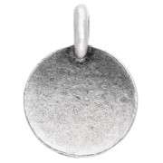 Breloque ronde 12 mm - motif oeil oudjat - Placage Argent fin vieilli x1