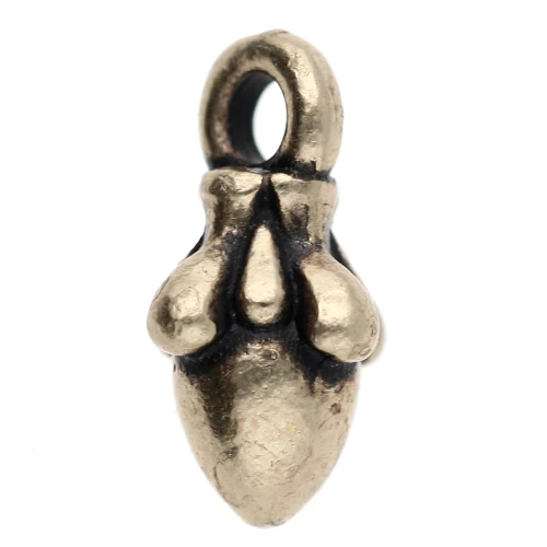 Mini breloque gland 10x6 mm - Bronze x1