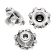 Perles rondelles fleurs de précision 5mm Beads aligner - Placage Arg fin vieil x5