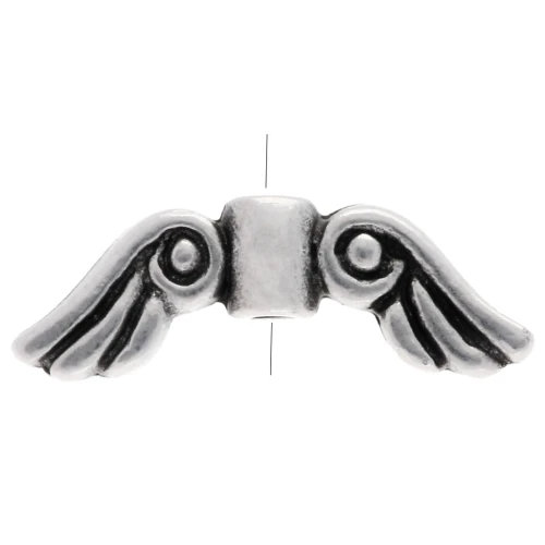 Perle ailes d'ange 5x14 mm - Placage Argent fin vieilli x1