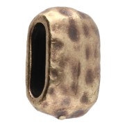 Poussoir ovale martelé 10x6 mm pour lacets de 6 mm - Bronze x1|raw }}