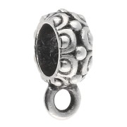 Poussoir texturé attache breloque pour cordon 6 mm - Placage Argent fin vieilli x1|raw }}