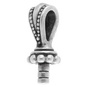 Attache pendentif 17x7 mm pour perle semi percée - Placage Argent fin vieilli x1|raw }}