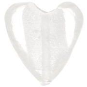 Perles coeurs feuille d'argent 20 mm Crystal x4