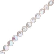 Perles d'eau douce irrégulières - palet rond 10 mm - Grade AA - Blanc x1