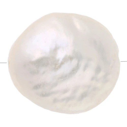 Perles d'eau douce irrégulières - palet rond 10 mm - Grade AA - Blanc x1