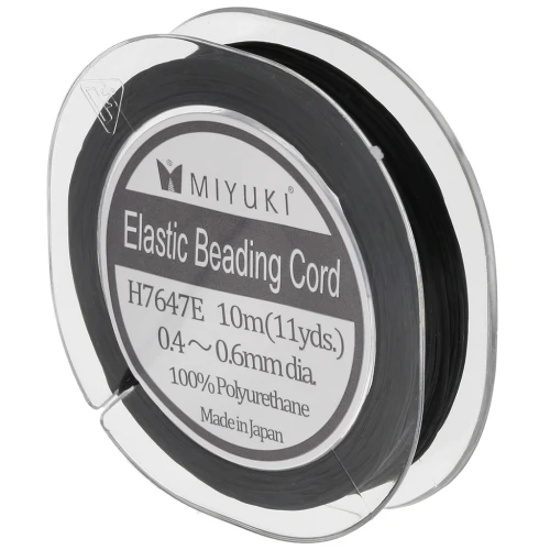 Miyuki Elastic Beading Cord 0.4 - 0.6 mm - Noir x10m