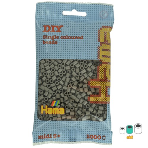 Perles à repasser Hama Midi 5 mm Gris souris (n°117) x 1000