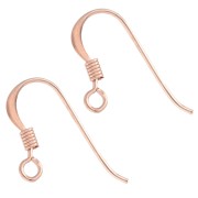 Crochets d'oreilles 13.5 mm - Argent 925 Doré Rose x2