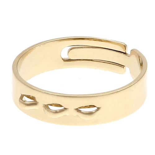Bague réglable avec 3 anneaux - Taille 54 à 63 - Plaqué or 3 microns x1