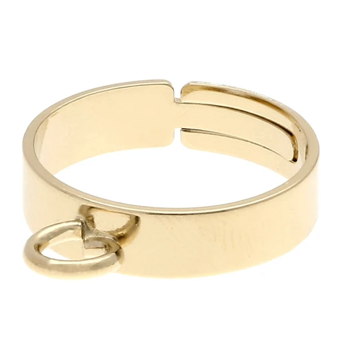 Bague réglable avec 1 anneau - Taille 54 à 63 - Plaqué or 3 microns x1