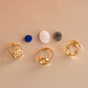 Mes bijoux DIY - Kit de 3 bagues en acier inox 316L avec pierres naturelles
