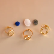 Mes bijoux DIY - Kit de 3 bagues en acier inox 316L avec pierres naturelles