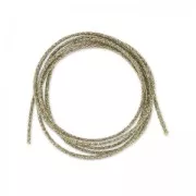 Cordon métallisé Mokuba 2 mm - Marron Clair fil argenté x1m