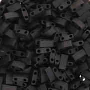 Miyuki Half Tila Beads 5x2.3x1.9 mm HTL-401F - Black Mat x100g