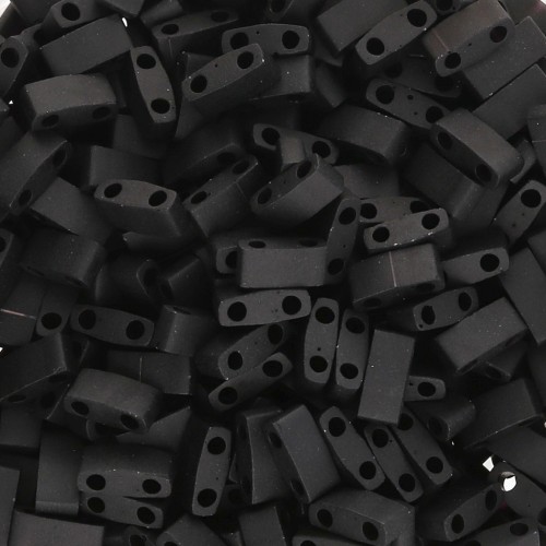 Miyuki Half Tila Beads 5x2.3x1.9 mm HTL-401F - Black Mat x100g