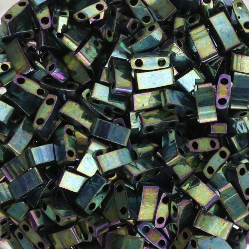 Miyuki Half Tila Beads 5x2.3x1.9 mm HTL-468 - Met Malachite Green Iris paquet 100g