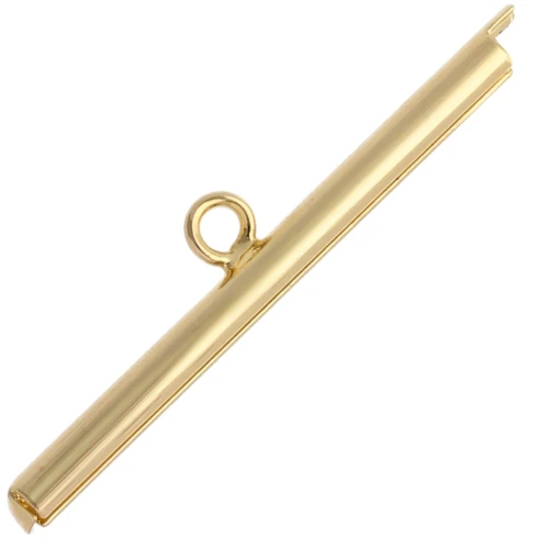 Embout pour tissage de perles rocailles & Delica Miyuki 32 mm - Doré x1