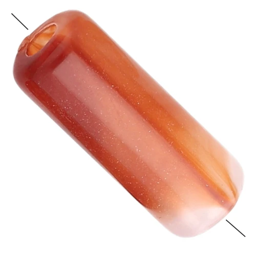 Perles tube droit 18x7 mm en acrylique transparente - Marbré Brique x10