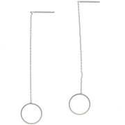 Chaines d'oreilles traversantes maille Forçat 120 mm cercle - Acier inox 304L x2|raw }}