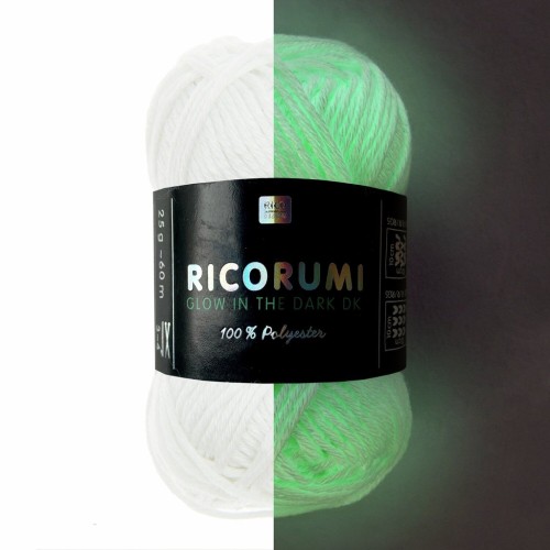 Fil Ricorumi Glow in the Dark Rico Design Amigurumi - Blanc phosphorescent x25g