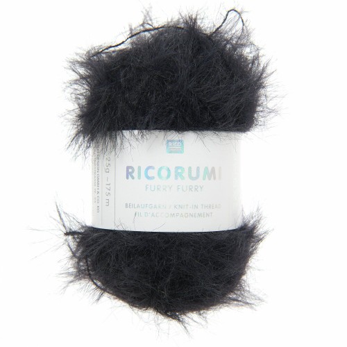 Fil fausse fourrure Ricorumi Furry Furry Rico Design Amigurumi - Noir 011 x25g