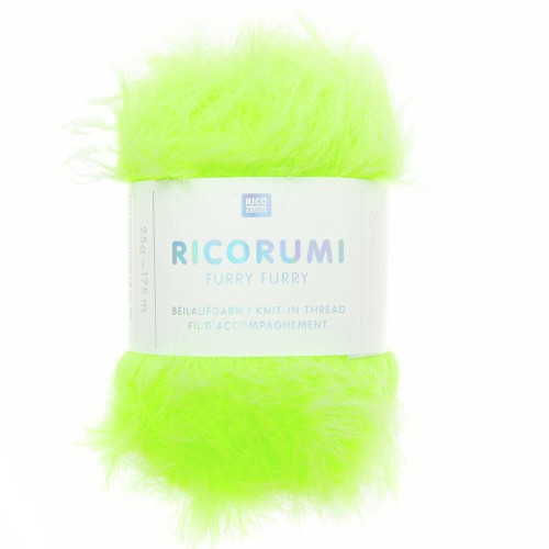 Fil fausse fourrure Ricorumi Furry Furry Rico Design Amigurumi -Vert fluo 017 x25g