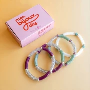 Mes bijoux DIY - Kit de 4 bracelets élastiques avec perles tubes Version Argenté
