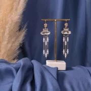 Crochets d'oreilles 19 mm Crystal - Doré à l'or fin x2