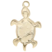 Pendentif tortue 27x15.5 mm pour cabochon 1.8 mm - Doré à l'or fin x1