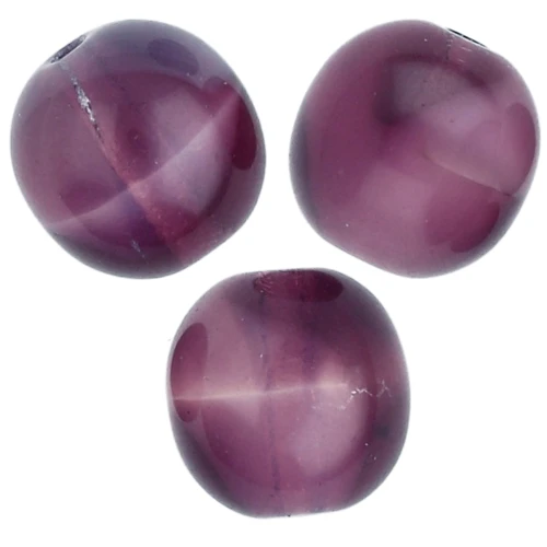 Perles en verre tchèque rondes 8 mm - Amethyst - Marbré Blanc x20