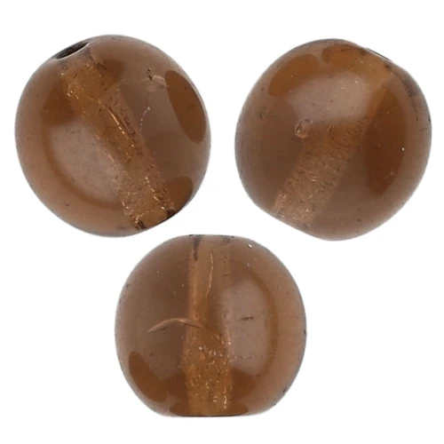 Perles en verre tchèque rondes 8 mm - Light Smoked Topaz x20