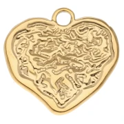 Coeur - Pendentif coeur irrégulier martelé 23x24 mm - Acier inoxydable 304 Doré x1 Pendentif coeur irrégulier martelé 23x24 mm - Acier inoxydable 304 Doré x1