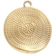 Pendentif rond irrégulier martelé 16 mm - Acier inoxydable 304 Doré x1