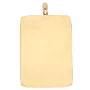 Pendentif carte tarot 26x15 mm Le Soleil Résine époxy Acier inox 304 Doré Bleu x1