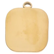 Pendentif rectangle Oeil 20x16mm Résine époxy Acier inoxydable 304 Doré Fuchsia x1