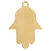 Pendentif main de Fatma avec étoile de David 28x19 mm Acier inoxydable 304 Doré x1