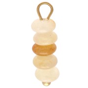 Breloque rondelles 4.5 mm - Pierre gemme Jade teinté - Acier inox 304 Doré x1