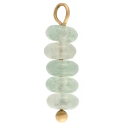 Breloque rondelles 4.5 mm pierre gemme teintée Aventurine - Acier inox 304 Doré