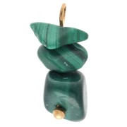 Breloque chips 16 mm imitation Malachite - Acier inoxydable 304 Doré x1|raw }}