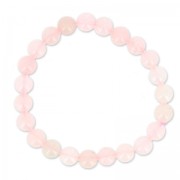 Bracelet élastique 18 cm en perles rondes 8.5 mm Quartz Rose|raw }}