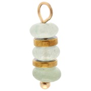 Breloque rondelles 4 mm gemme teintée Aventurine - Acier inoxydable 304 Doré x1