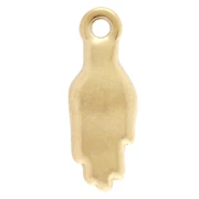 Breloque main 15x5.5 mm motif oeil et strass - Acier inoxydable 304 Doré x1