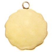 Breloque ronde abeille 15 mm Résine époxy - Acier inoxydable 304 Doré - Vert x1