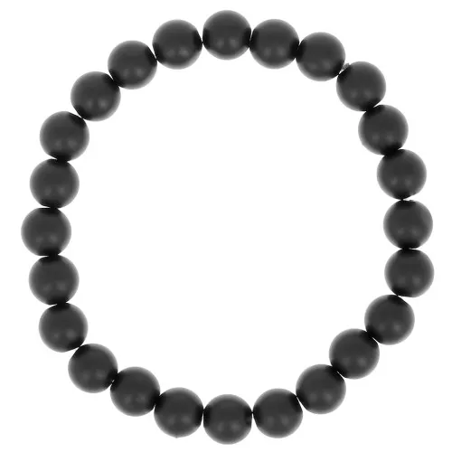 Bracelet élastique 18 cm en perles rondes 8 mm Black Onyx