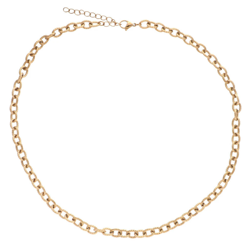Chaîne Collier Maille Forçat - Plaqué Or - Longueur 41 Cm - Bijou Vintage